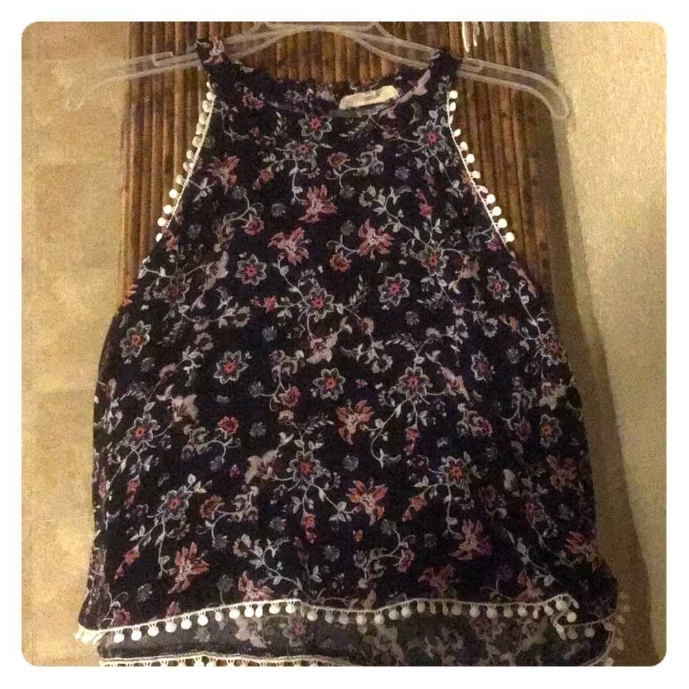 Sleeveless floral blouse